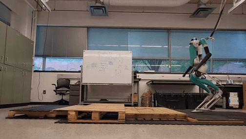 Learning Controllers for Robust Bipedal Locomotion on Challenging Terrains